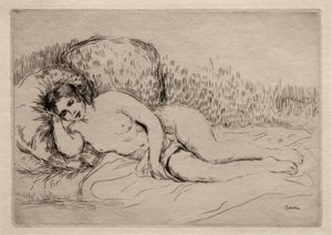 Naken kvinna liggande av Pierre Auguste Renoir
