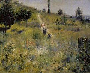 Vägen som leder genom högt gräs av Pierre Auguste Renoir