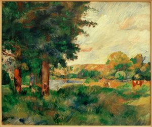 Ile de France landskap med höga träd av Pierre-Auguste Renoir