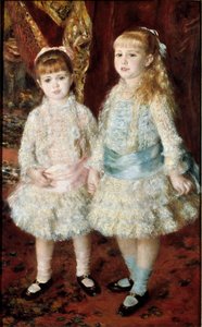 Rosa och blå (The Cahen Ladies of Antwerp). Målning av Pierre Auguste Renoir (Pierre-Auguste av Pierre Auguste Renoir