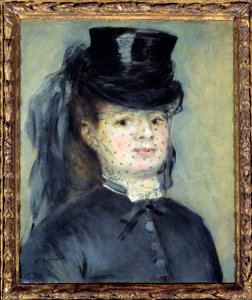 Porträtt av Madame Darras, född Henriette Oudiette, hustru till kapten Paul Darras (Studie för Amazonas 1873) av Pierre Auguste Renoir