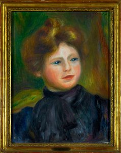 Porträtt av kvinna målning av Pierre Auguste Renoir (1841-1919) 1916 Dim 0,35 x 0,27 m Paris Louvren museum Obligatoriskt omnämnande: Donation Helene och Victor Lyon av Pierre Auguste Renoir