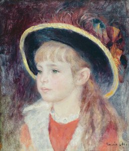 Porträtt av en ung flicka i en blå hatt, 1881