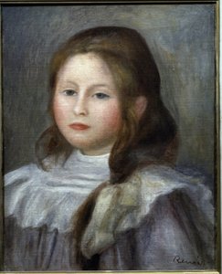 Porträtt av ett barn (olja på duk av Pierre Auguste Renoir