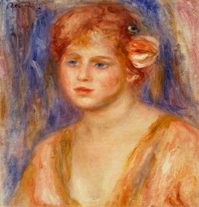 Porträtt av en ung flicka av Pierre Auguste Renoir