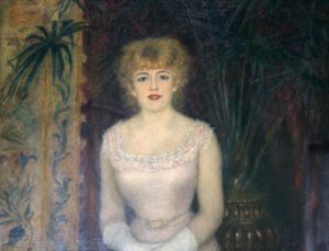 "Porträtt av skådespelerskan Jeanne Samary", 1878. av Pierre Auguste Renoir
