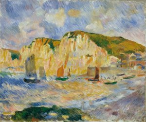 Hav och klippor, c.1885 av Pierre Auguste Renoir