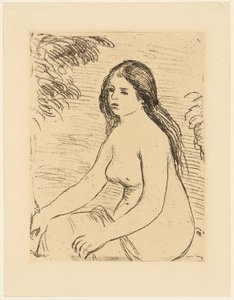 着席ヌード女性スウェーデン語 av Pierre Auguste Renoir