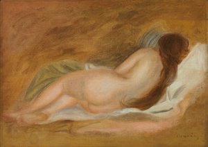 Sova naken, bakifrån, ockra bakgrund; Naken soffa, sett från baksidan, på en ockra bakgrund, c.1885