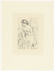 Stående naken kvinna eller badande Baigneuse debout a mi jambes av Pierre Auguste Renoir