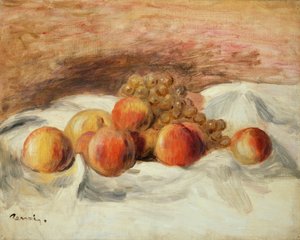 Stilleben med persikor av Pierre Auguste Renoir
