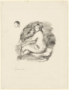 Studie av en sittande naken kvinna, variant av Pierre Auguste Renoir