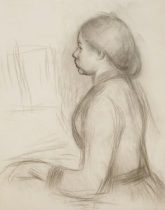 Studie av en ung flicka vid pianot; Studera för en ung flicka vid pianot, av Pierre-Auguste Renoir