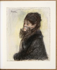 Den beslöjade kvinnan, ca 1877-79 (krita, pastell, papper) av Pierre Auguste Renoir