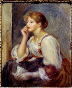 Kvinnan har brevet. Målning av Pierre Auguste Renoir (1841-1919) av Pierre Auguste Renoir
