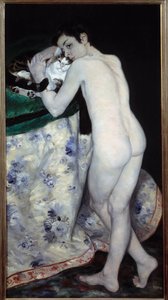 Den unge pojken till katten. Målning av Pierre Auguste Renoir (1841-1919) av Pierre Auguste Renoir