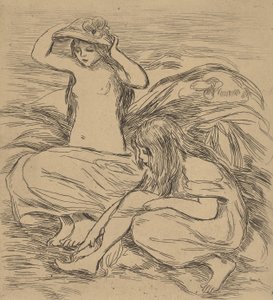 Två badande De två badande, 1895. av Pierre Auguste Renoir
