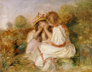 Två flickor, ca 1890 av Pierre Auguste Renoir