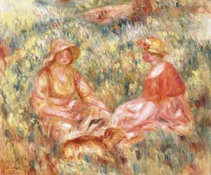 Två kvinnor i gräset, c.1910 av Pierre Auguste Renoir
