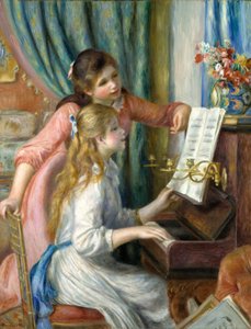 Två unga flickor vid pianot, 1892 av Pierre Auguste Renoir