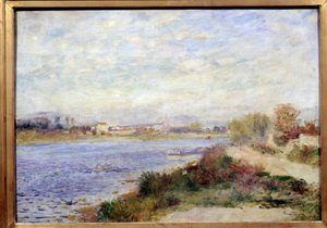 Utsikt över Seine i Argenteuil Målning av Pierre Auguste Renoir (1841-1919) 1873 Sön. 0,46x0,65 m Paris, musee d