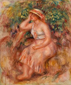 Kvinna dagdrömmer av Pierre Auguste Renoir