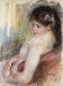 Kvinna sitter; Sittande kvinna, 1879 av Pierre Auguste Renoir