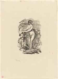 Kvinna med Grapevine, 1:a varianten av Pierre Auguste Renoir