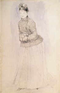 Frau mit Muff, um 1883-1884 von Pierre Auguste Renoir