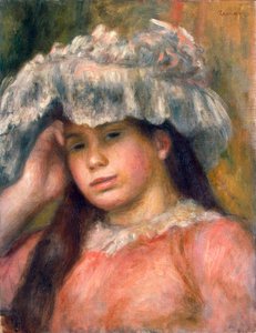 Junges Mädchen mit Hut, 1892-1894 von Pierre Auguste Renoir