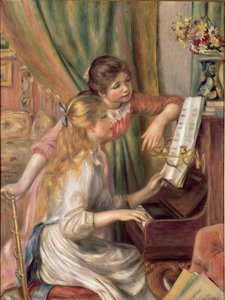 Unga flickor vid pianot av Pierre Auguste Renoir