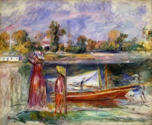 Unga flickor i Argenteuil; Unga flickor i Argenteuil, ca. 1896 av Pierre Auguste Renoir