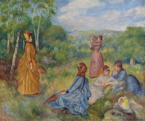 Unga damer spelar badminton, ca 1887 av Pierre Auguste Renoir
