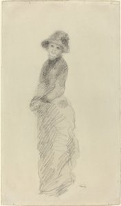 Ung kvinna stående, ca. 1880. av Pierre Auguste Renoir