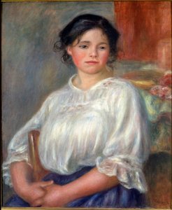 Ung flicka sittande av Pierre Auguste Renoir