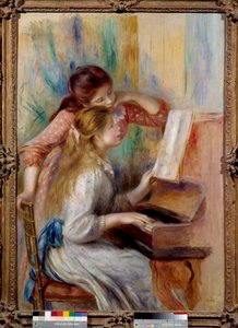 Unga flickor vid pianot Förberedande studie av Pierre Auguste Renoir (1841-1919) 1892 Sön. 1,16x0,81 m Paris, musee de l