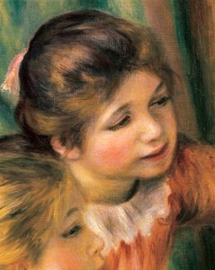 Unga flickor vid pianot, detalj av Pierre Auguste Renoir