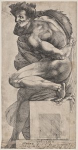 Ignudo (efter Michelangelo) av Pierre Biard the Younger