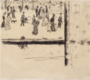Boulevard des Batignolles, ca 1896-8 (pensel och svart bläck på papper) av Pierre Bonnard