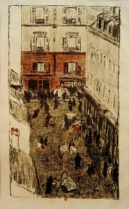 Gatuhörn, vy från ovan av Pierre Bonnard