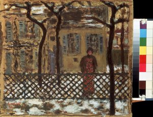 Bakom staketet. Målning av Pierre Bonnard (1867-1947) av Pierre Bonnard