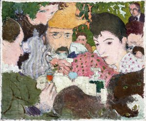 Trädgårdsprovning, ca 1891 (olja, penna och svart bläck över penna på duk) av Pierre Bonnard