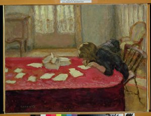 Flicka som skriver av Pierre Bonnard