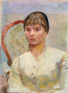 Ung kvinna i fåtölj av Pierre Bonnard