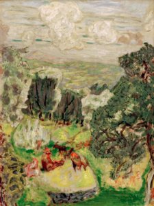 Olivlunden; Landskap med getter av Pierre Bonnard