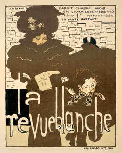 La Revue Blanche, affisch som annonserar det första numret av den berömda månadsboken, 1894