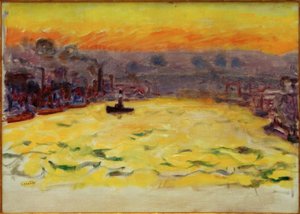 Hamnen, solnedgång av Pierre Bonnard