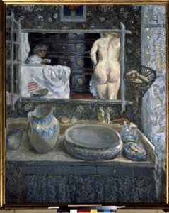 Spegel ovanför ett tvättställ av Pierre Bonnard