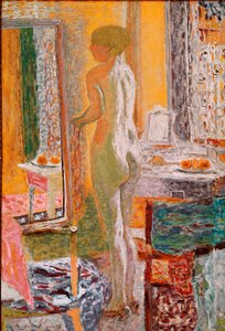Naken framför isen Målning av Pierre Bonnard (1867-1947) 1933 Dim. 152x102 cm Venedig, Galleria d