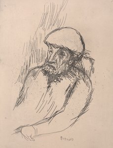 Porträtt av Renoir, ca 1916 (etsning) av Pierre Bonnard